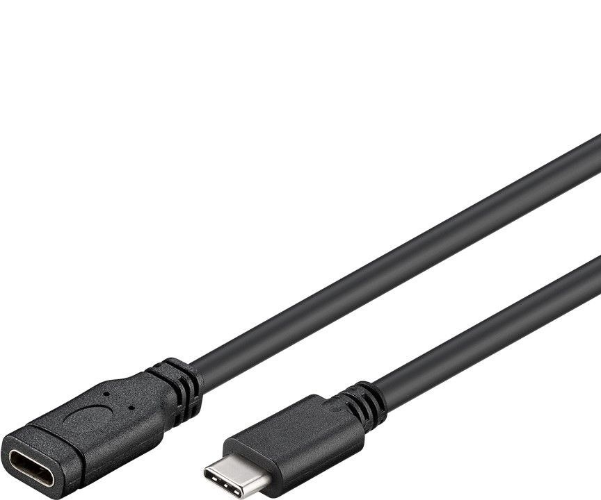 Premiumcord Převodník Prodlužovací kabel USB-C M/F, černý, 1m KU31MF1