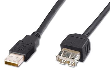 Premiumcord USB 2.0 kabel prodlužovací, A-A, 1m, černý KUPAA1BK
