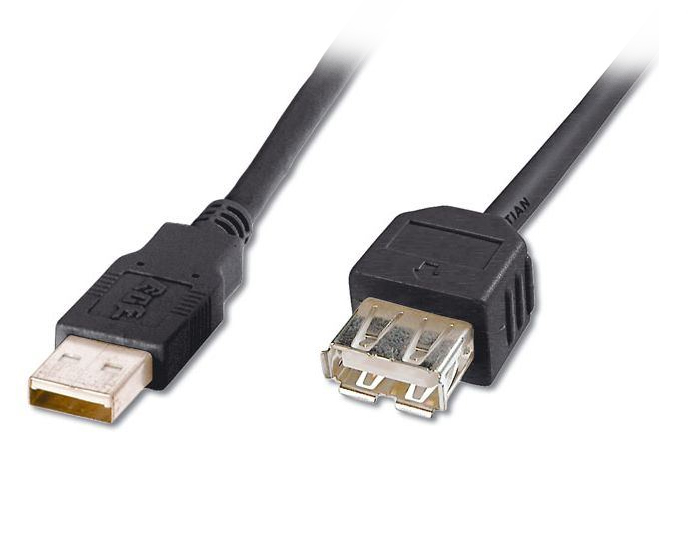 Premiumcord USB 2.0 kabel prodlužovací, A-A, 20cm černá KUPAA02BK