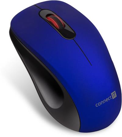 Connect It ''MUTE'' bezdrátová optická tichá myš, USB, (+ 1x AA baterie zdarma), modrá CMO-2230-BL