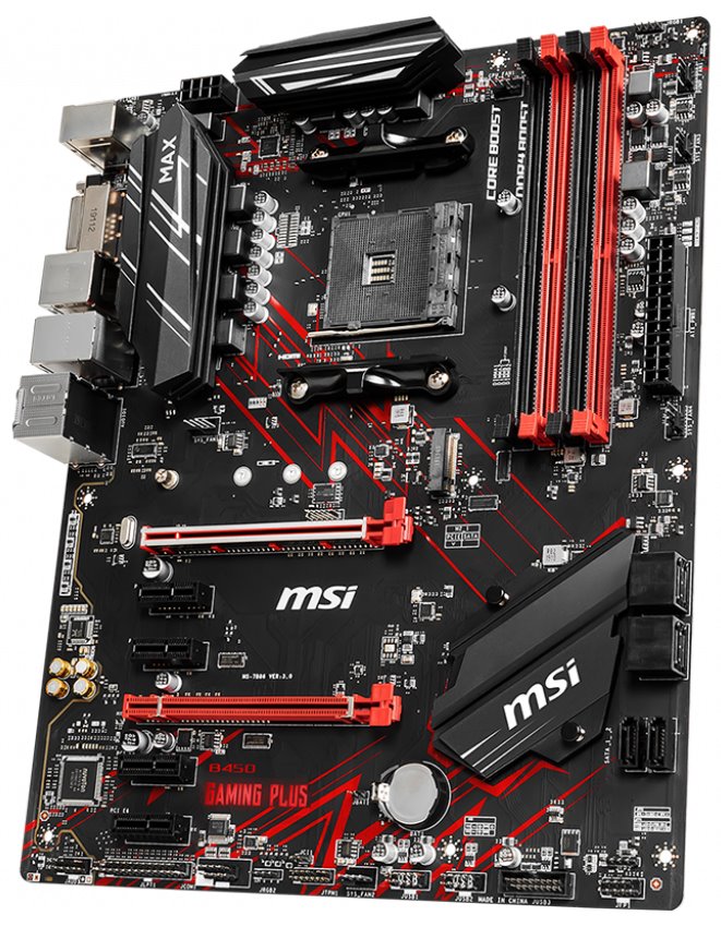 MSI B450 GAMING PLUS MAX, B450, AM4, 4x DDR4 DIMM, M.2, DVI-D, HDMI, ATX B450 GAMING PLUS MAX
