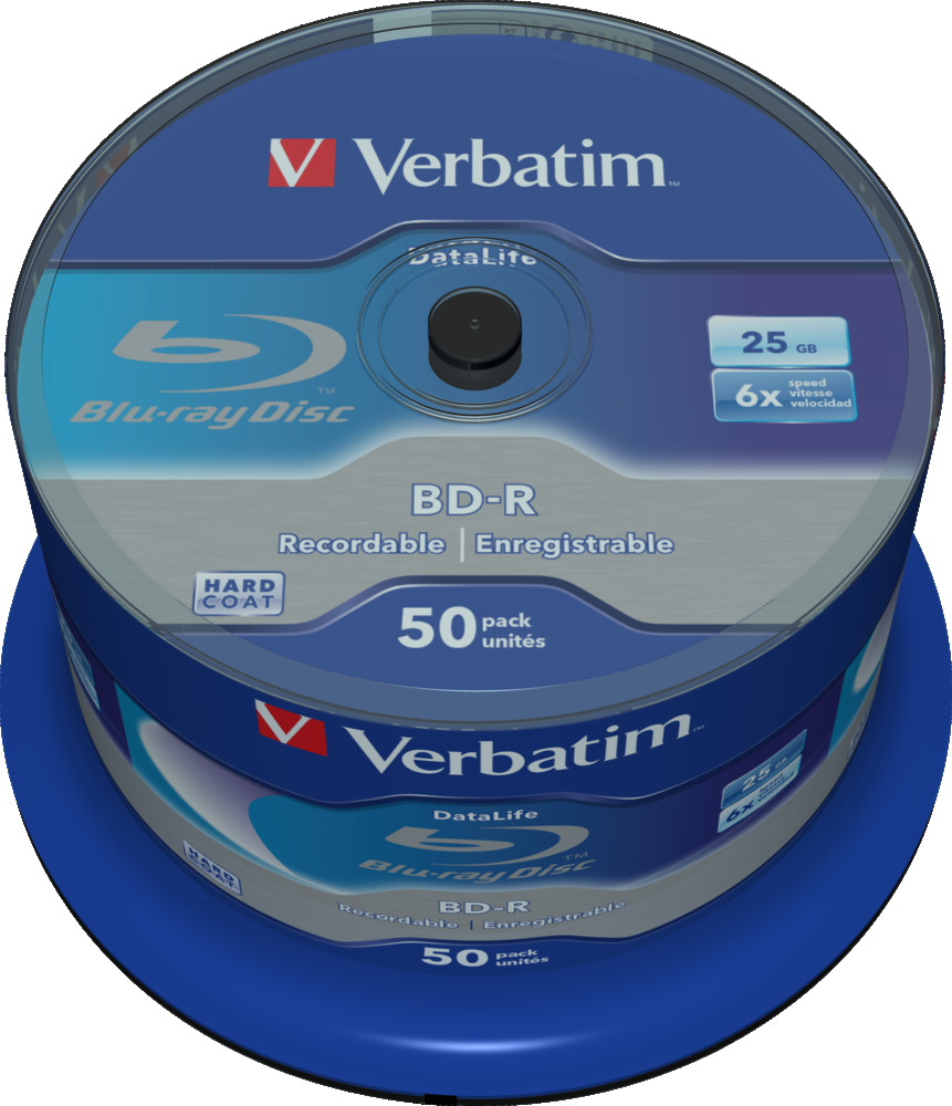 Verbatim BD-R SL (6x, 25GB),NON-ID, 50 cake 43838