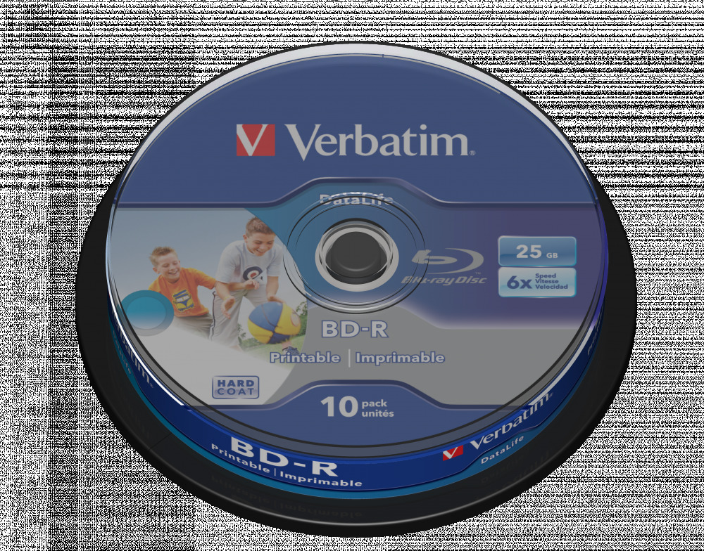 Verbatim BD-R SL (6x, 25GB),printable, 10 cake 43804