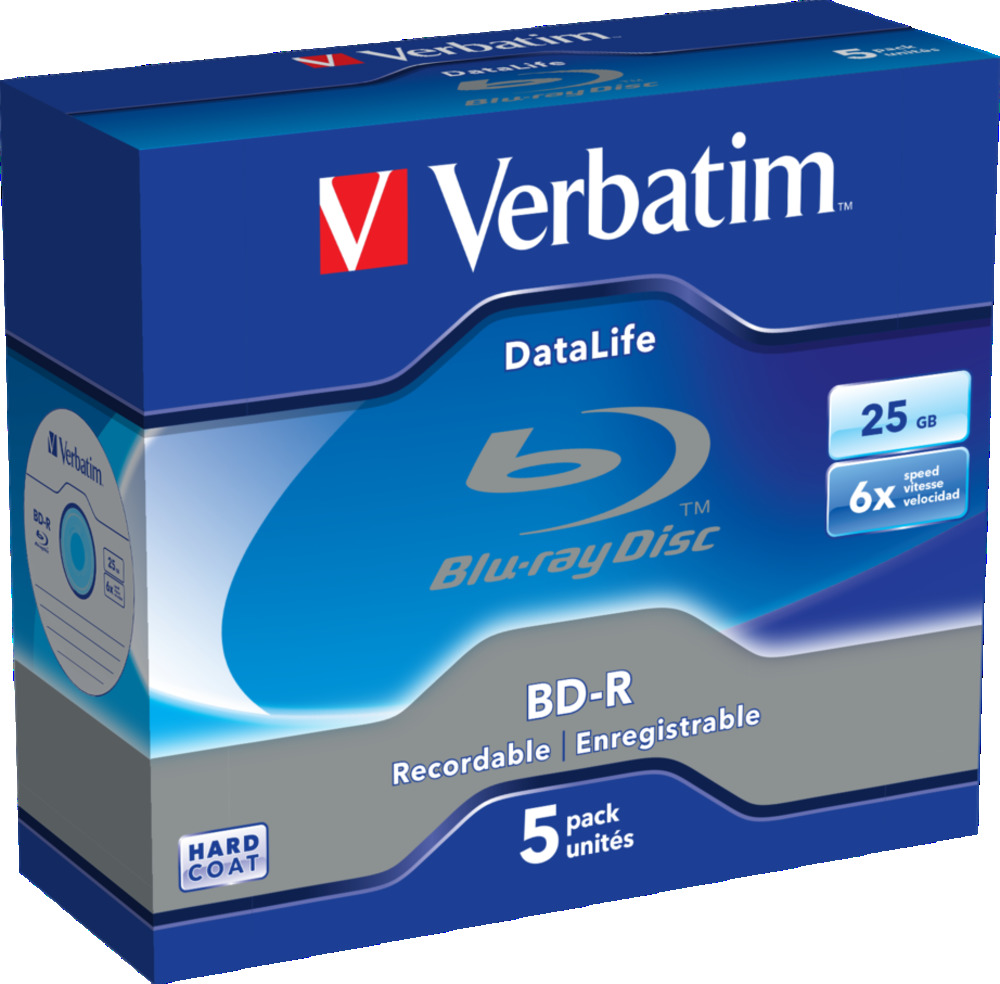 Verbatim BD-R SL (6x, 25GB),NON-ID, 5ks/pack 43836