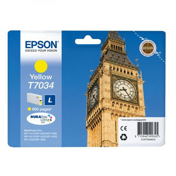 Epson WP4000/4500 Series Ink Cartridge L Yellow 0.8k C13T70344010