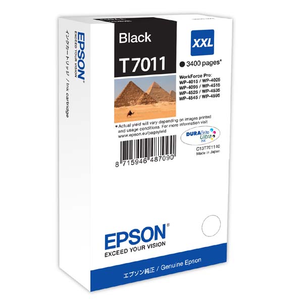 Epson WP4000/4500 Series Ink Cartridge XXL Black 3.4k C13T70114010