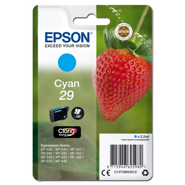 Epson Singlepack Cyan 29 Claria Home Ink C13T29824012
