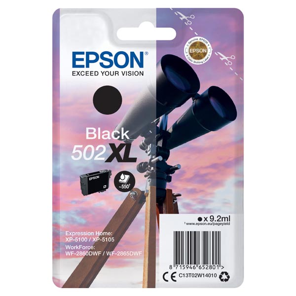 Epson singlepack,Black 502XL,Ink,XL C13T02W14010