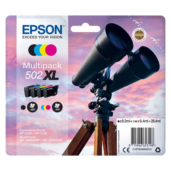 Epson multipack 4 barvy,502XL,Ink,XL C13T02W64010