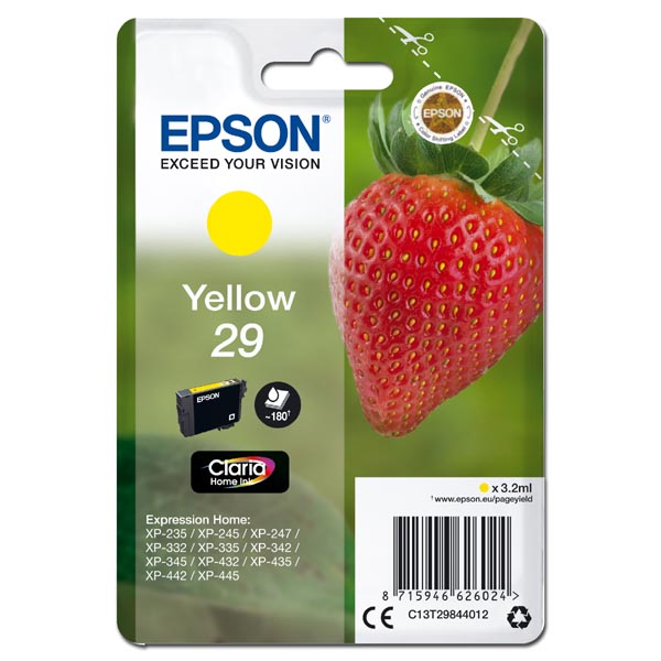 Epson Singlepack Yellow 29 Claria Home Ink C13T29844012