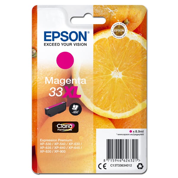 Epson Singlepack Magenta 33XL Claria Premium Ink C13T33634012