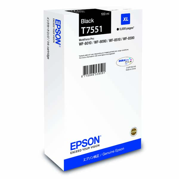 Epson Ink cartridge Black DURABrite Pro, size XL C13T75514N