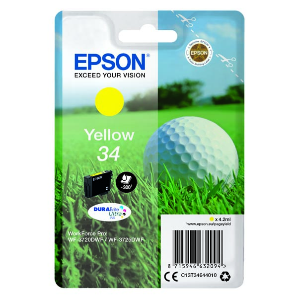 Epson Singlepack Yellow 34 DURABrite Ultra Ink C13T34644010