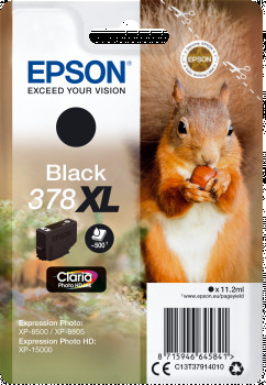 Epson Singlepack Black 378 XL Claria Photo HD Ink C13T37914010