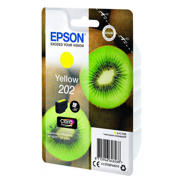 Epson singlepack,Yellow 202,Premium Ink,standard C13T02F44010