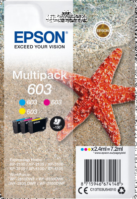 Epson multipack 3-colours 603, Cyan, Magenta, Yellow C13T03U54010