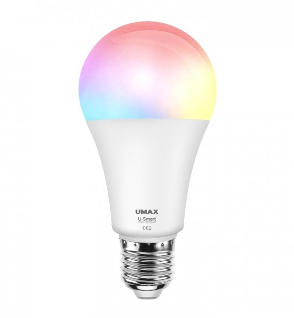 Umax chytrá LED žárovka U-Smart Wifi Bulb, Wi-Fi, E27, 8W, 110-250V, čeština, RGB, stmívatelná UB903