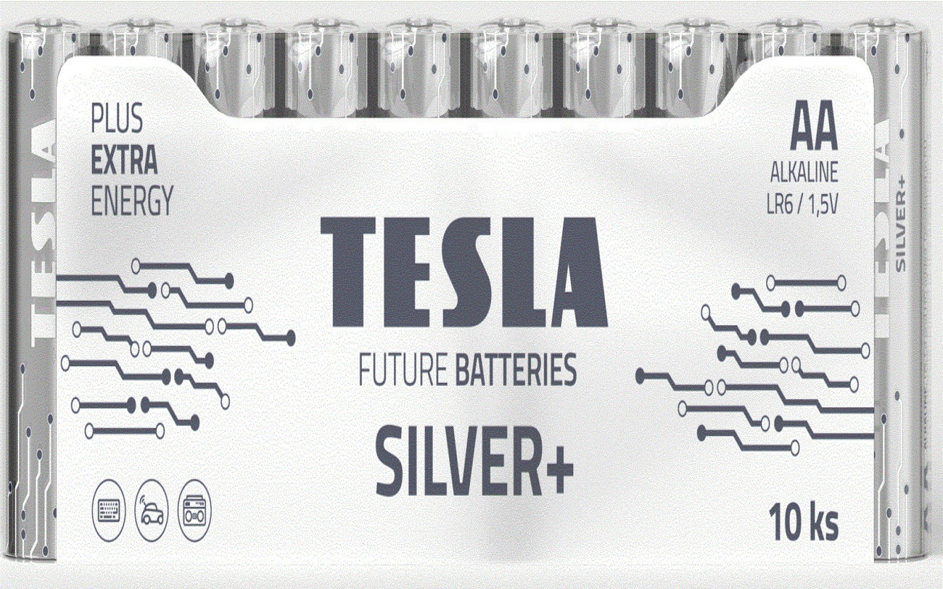 Tesla - bateries AA SILVER+, 10 ks, LR06 1099137212