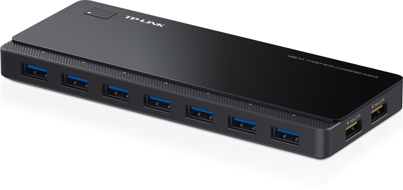 TP-Link UH720 7 portový USB 3.0 Hub, 2 nabíjecí porty(2,4A), nap. adapter12V/4A