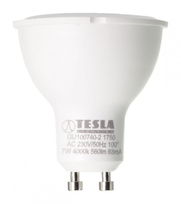 Tesla LED žárovka, GU10, 7W, 230V, 560lm, 4000K, denní bílá GU100740-2