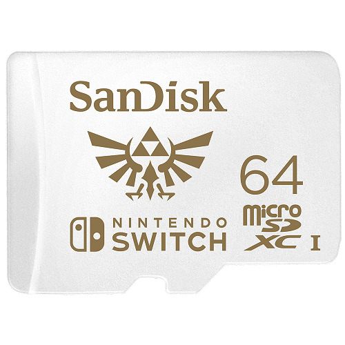 Sandisk 64GB microSDXC Card for Nintendo Switch (R:100/W:90 MB/s, UHS-I, V30, U3, C10, A1) SDSQXAT-064G-GNCZN