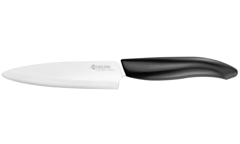 Kyocera keramický nůž na ovoce a zeleninu s bílou čepelí 11 cm, černá rukojeť FK-110WH-BK