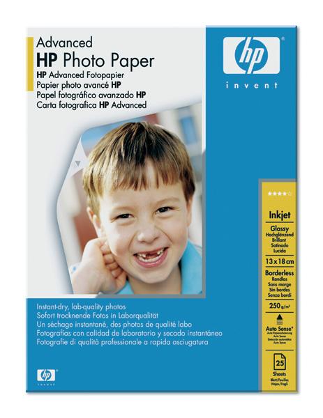 HP Advanced Photo, 13x18cm, lesk, 250g, 25ks Q8696A
