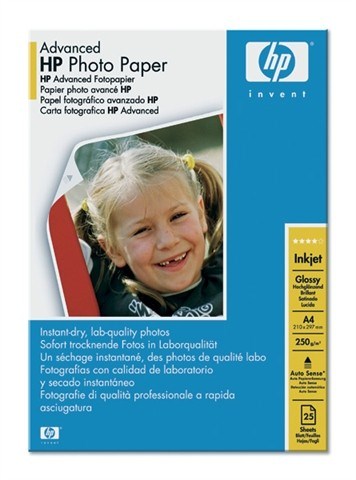 HP Advenced Glossy Photo Paper, A4, 25ks, 250g Q5456A