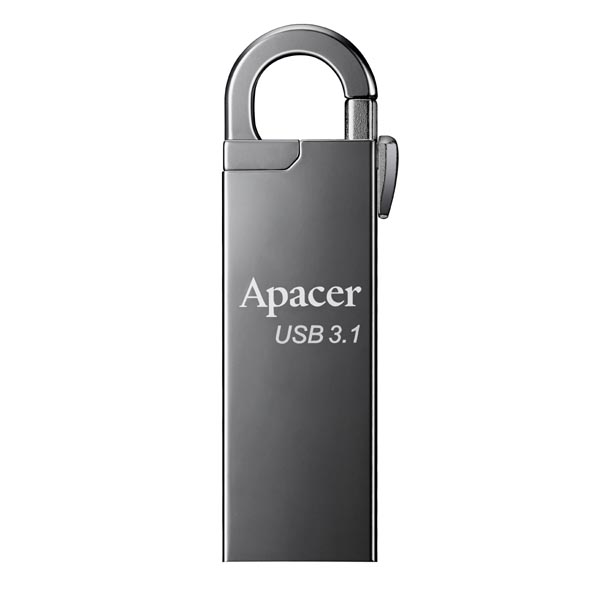 Apacer USB flash disk, 3.1,, 32GB, AH15A, stříbrný, stříbrná, AP32GAH15AA-1, s karabinkou
