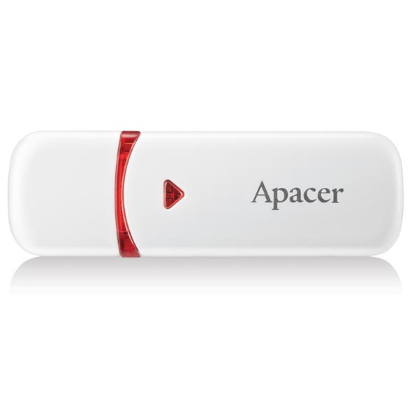 Apacer USB flash disk, 2.0,, 32GB, AH333, bílý, červený, AP32GAH333W-1, s krytkou