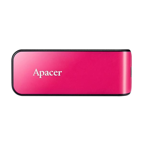 Apacer USB flash disk, 2.0, 64GB, AH334, růžový, AP64GAH334P-1, s výsuvným konektorem