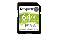 Kingston 64GB SDXC Canvas Select Plus, U1 V10 CL10 100MB/s SDS2/64GB