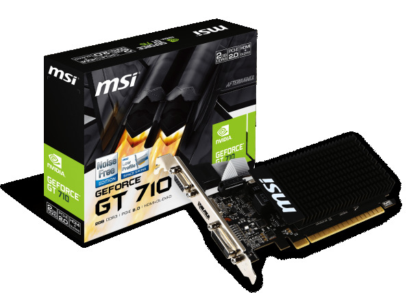 MSI GT 710, 2GB DDR3 (64 Bit), HDMI, DVI, D-Sub GT 710 2GD3H LP