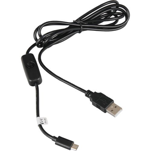 Raspberry PI USB A na Micro USB B napájecí kabel s vypínačem 1,5m K-1470