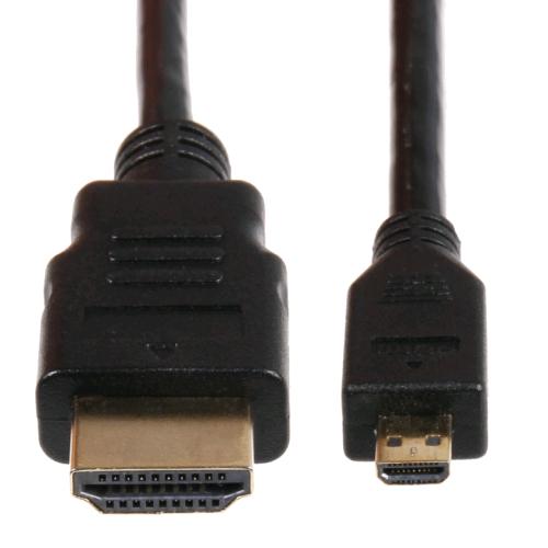 Raspberry PI kabel propojovací Micro HDMI (M) na HDMI (M), stíněný, černý, 1,8m K-1481
