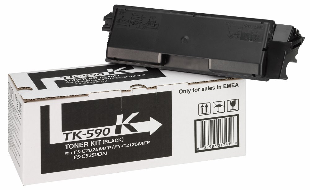 Kyocera toner TK-590K, FS-C2026MFP, C2126MFP, 7 000 stran, Černý
