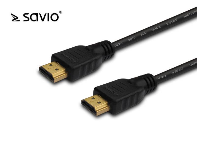 Savio Kabel HDMI CL-36 v1.4 Ethernet 3D Dolby TrueHD 24k Gold 0,5m SAVKABELCL-36