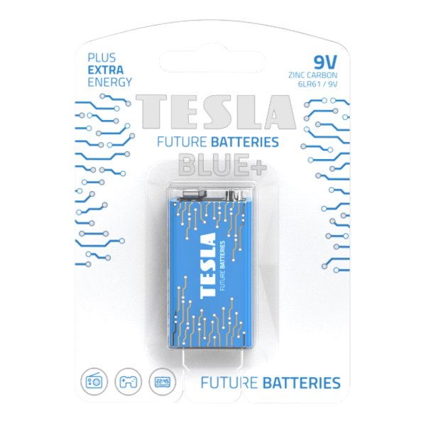 Tesla BLUE+ Zinc Carbon baterie 9V (6F22, blister) 1 ks 1099137196