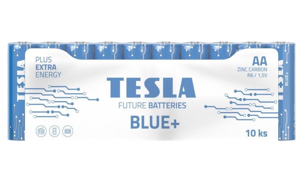 Tesla BLUE+ Zinc Carbon baterie AA (R06, tužková, fólie) 10 ks 1099137198