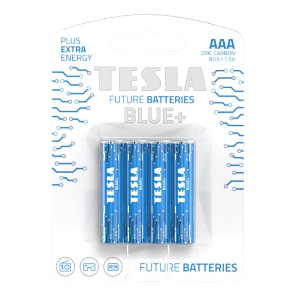 Tesla BLUE+ Zinc Carbon baterie AAA (R03, mikrotužková, blister) 4 ks 1099137200