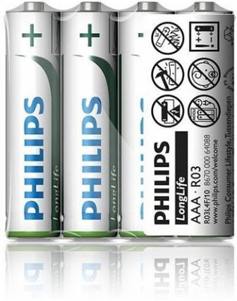 Philips baterie AAA LongLife zinkochloridová - 4ks R03L4F/10