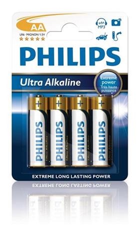 Philips baterie AA ExtremeLife+, alkalická - 4ks LR6E4B/10