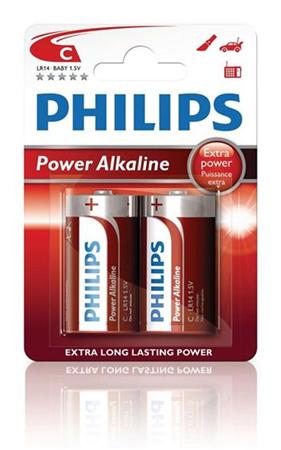 Philips baterie C PowerLife, alkalická - 2ks LR14P2B/10