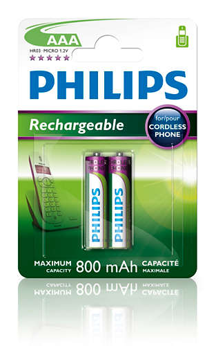 Philips dobíjecí baterie AAA 800mAh, NiMH - 2ks R03B2A80/10