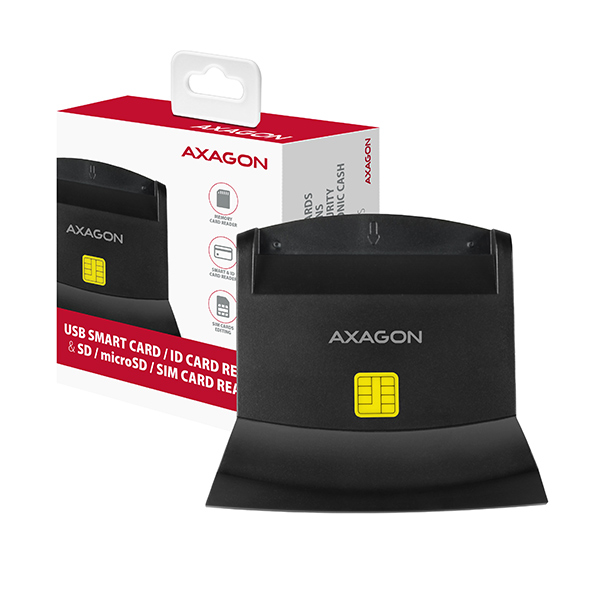 Axagon CRE-SM2, USB externí čtečka 4-slot Smart card/ID card (eObčanka)+SD/microSD/SIM