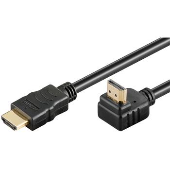 Premiumcord Kabel HDMI+Ethernet, zlac., 90°, 1m KPHDMEA1