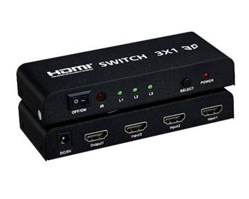 Premiumcord HDMI switch 3:1 kovový, dálkové ovl. KHSWIT31B