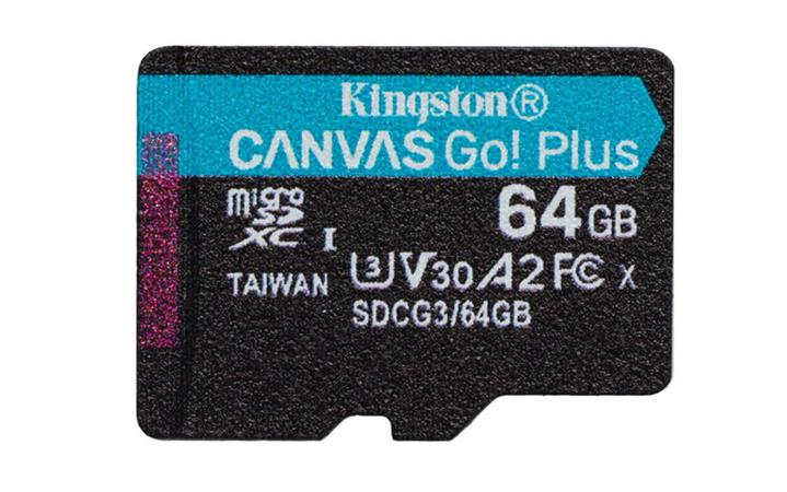 Kingston 64GB microSDXC Canvas Go! Plus, A2 U3 V30 170MB/s bez adapteru SDCG3/64GBSP