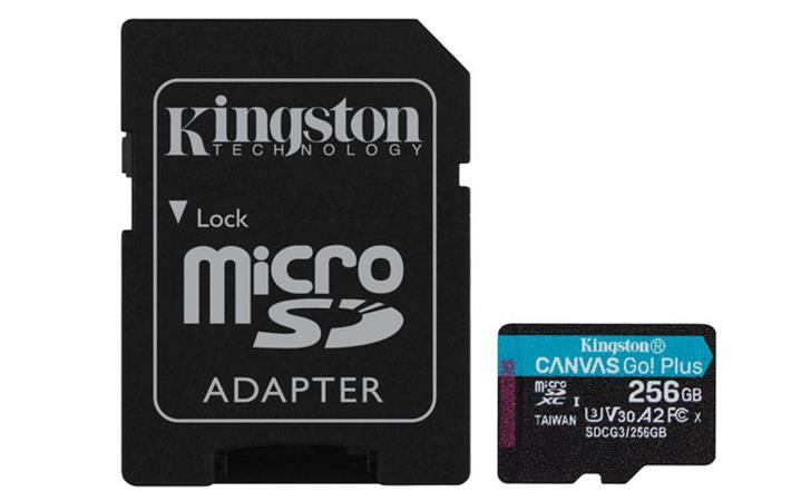Kingston 256GB microSDXC Canvas Go! Plus, A2, U3 V30 170MB/s+adapter SDCG3/256GB