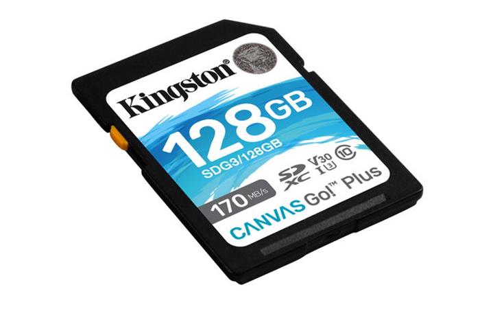 Kingston 128GB SDXC, U3 V30 170/90MB/s SDG3/128GB